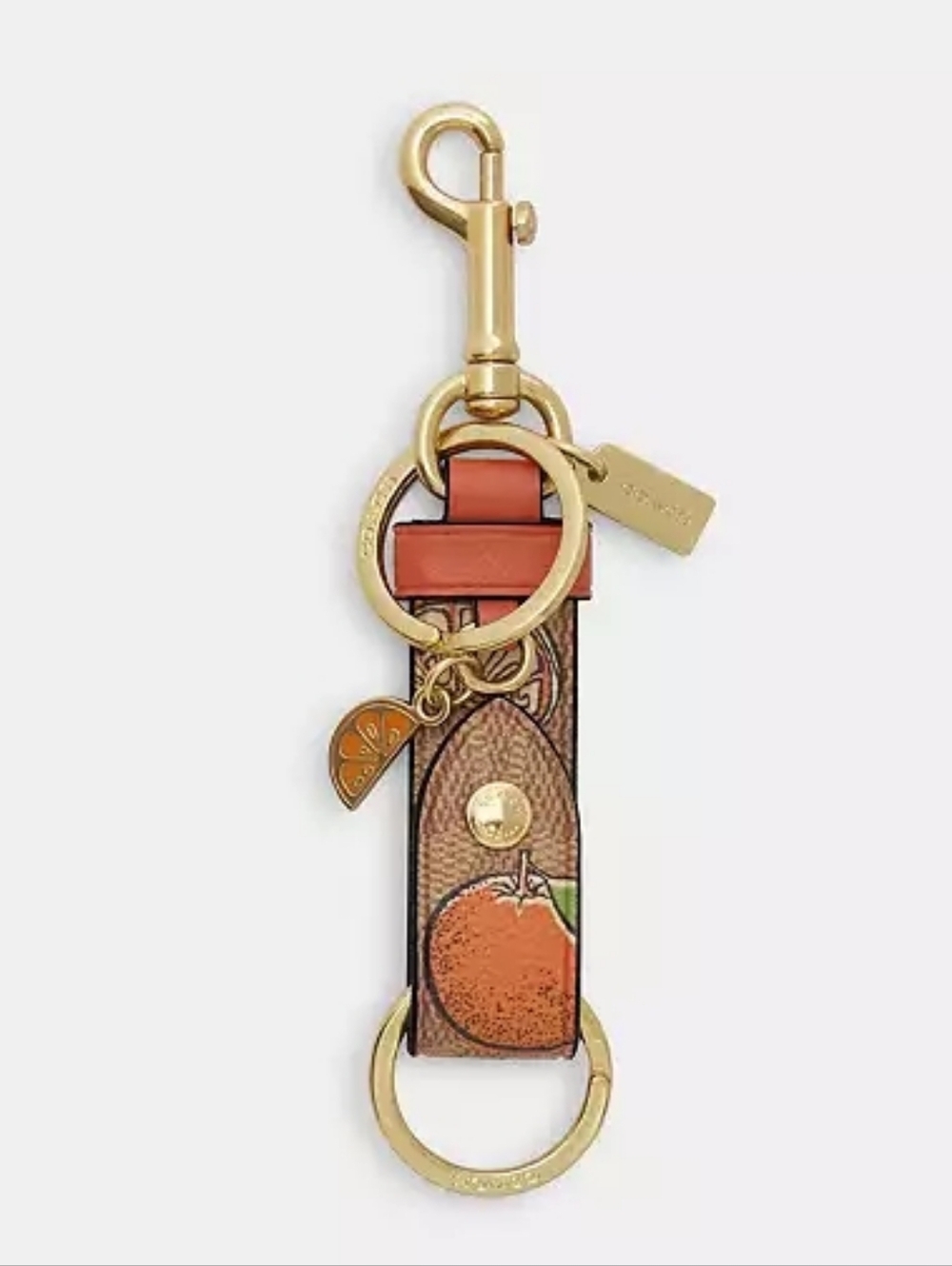 *NWT* COACH Orange Trigger Snap Bag Charm